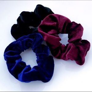 Rich Velvet Scrunchy Trio